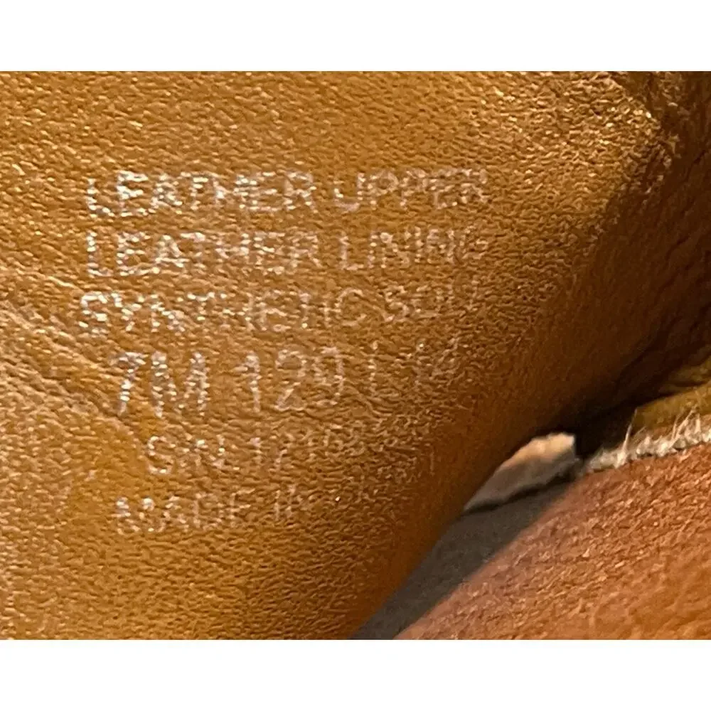 TORY BURCH Tan Leather Signature Perforated Logo Pebble Accent Flat Slides Sz 7